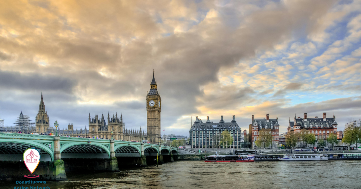 Palaces of Westminster from across the Thames. Sunset/ sunrise view.