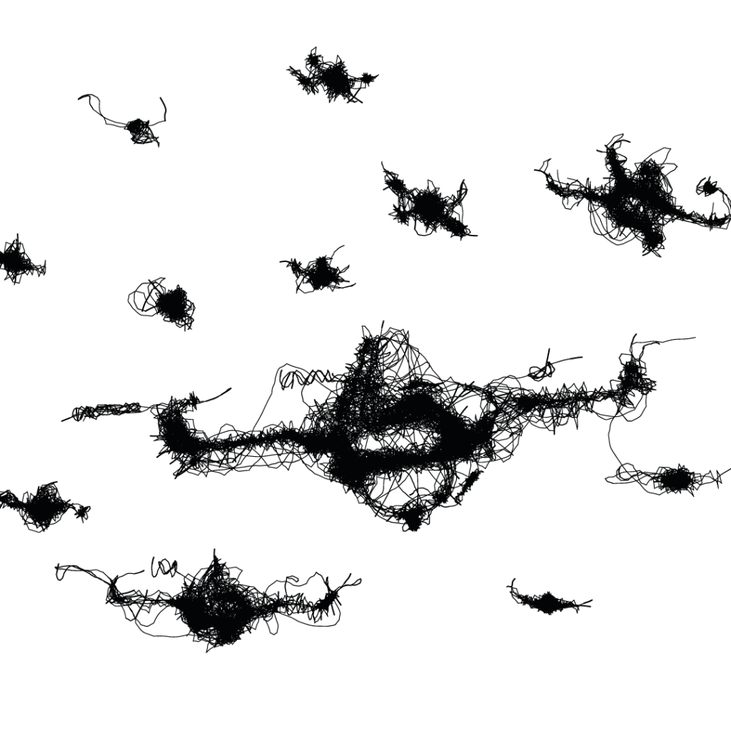 line drawings of swarm of drones