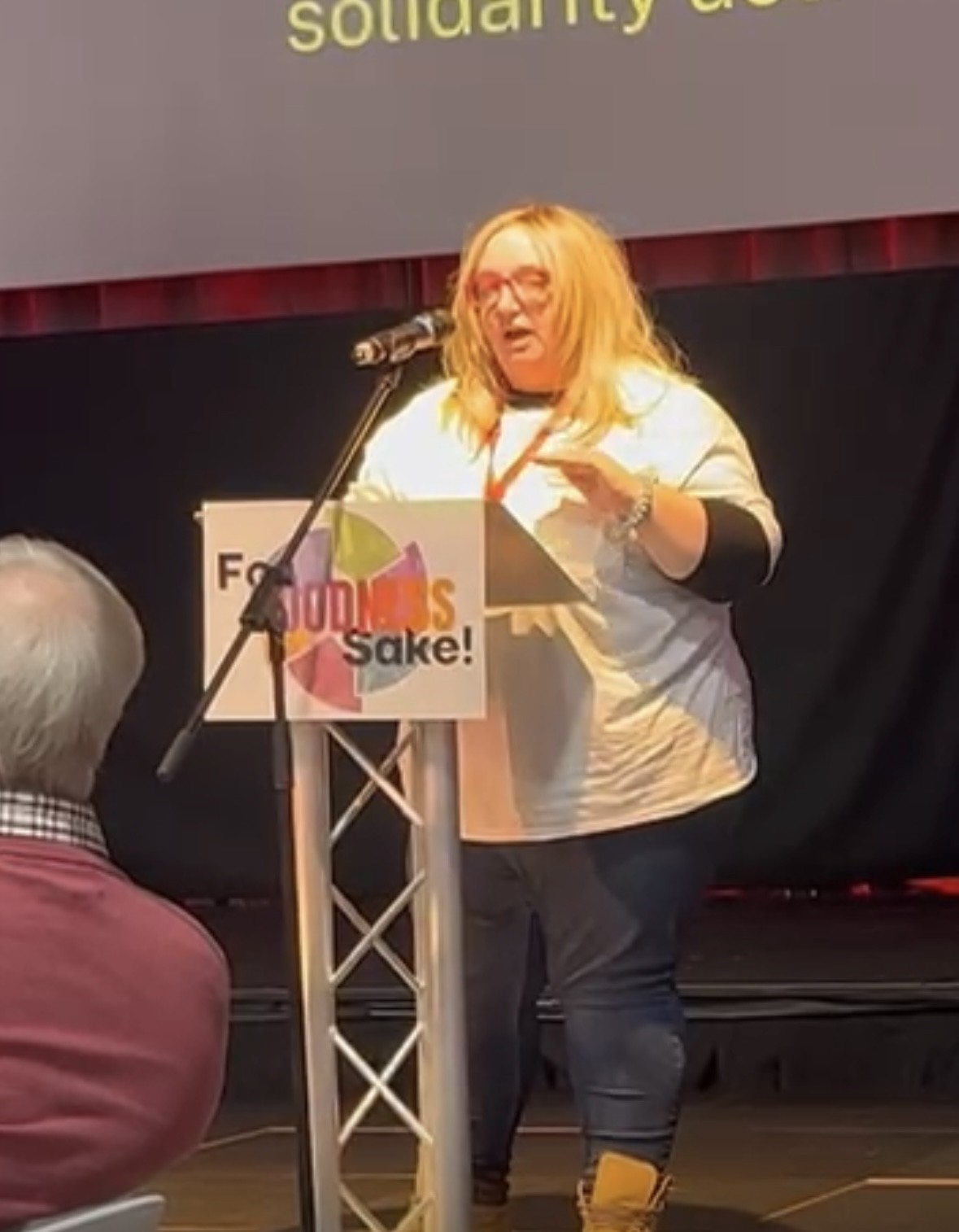 Jo Clare-Young speaking at ForGood25