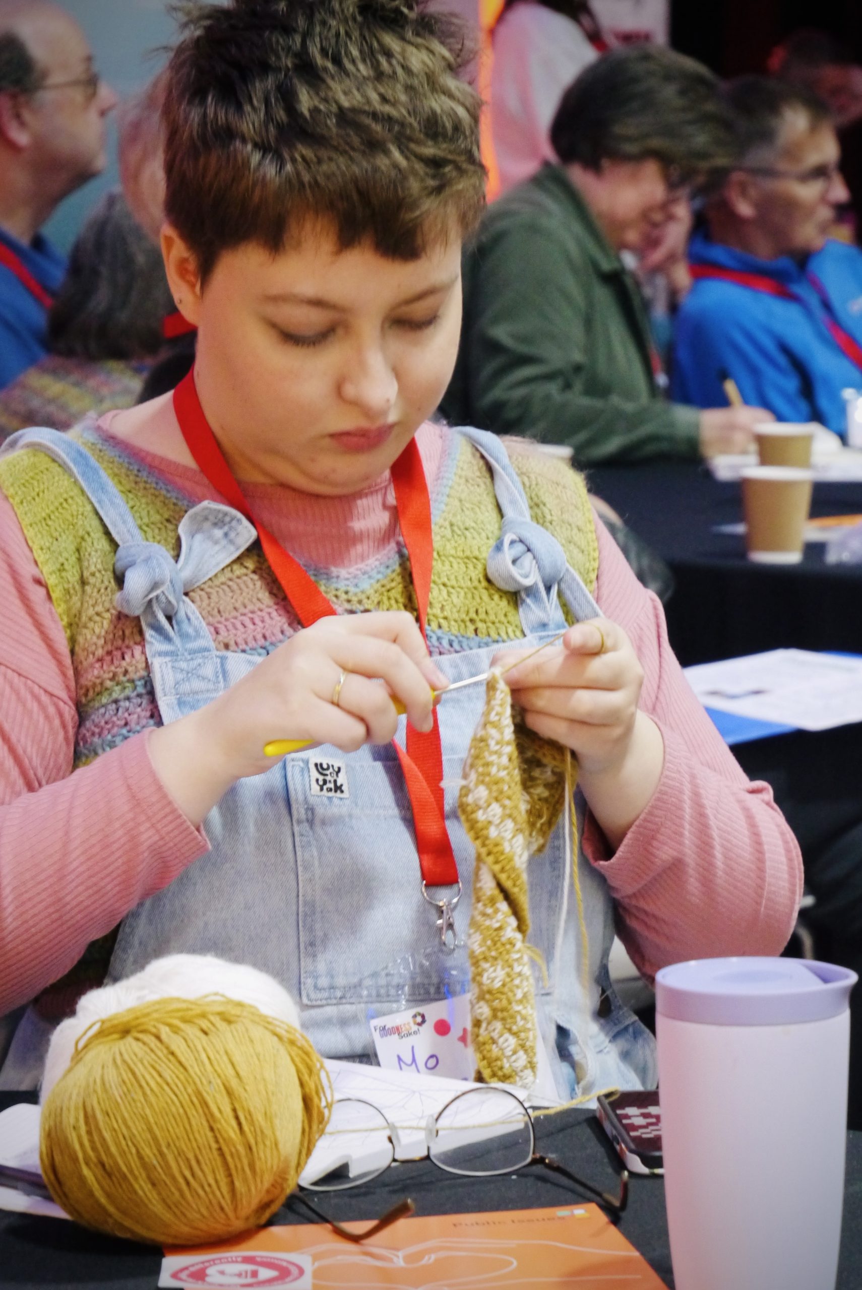 A participant crocheting at ForGood25 (Photo by Steve Walker)