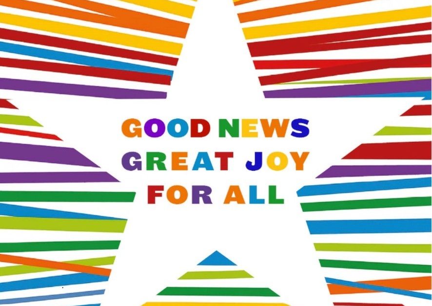 Star with text 'Good News Great Joy for All'